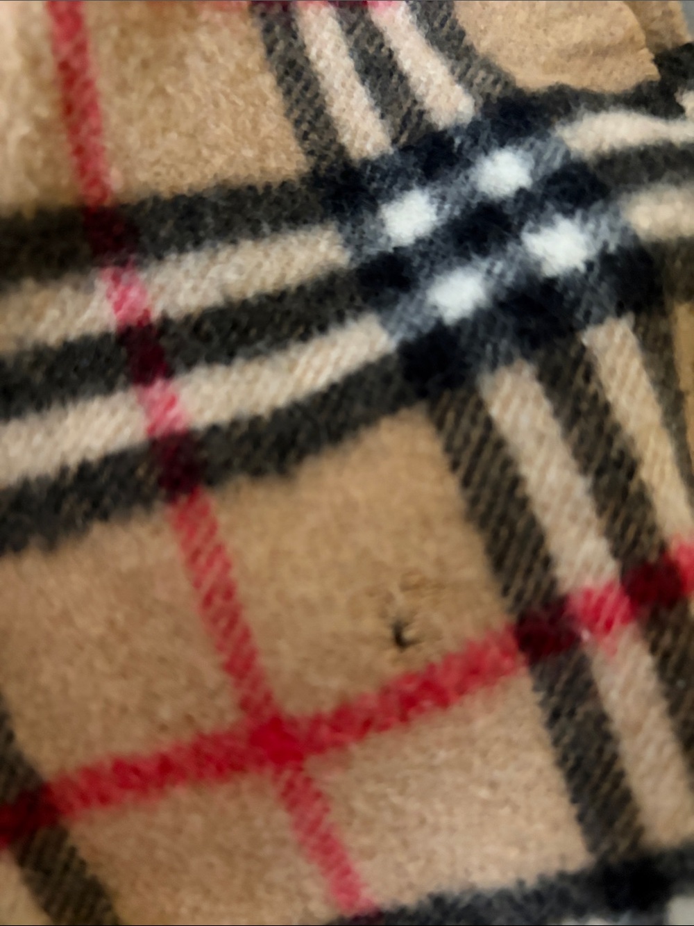 Burberry Beige Black and Red Check wool Blend Scarf - Picture 4 of 4